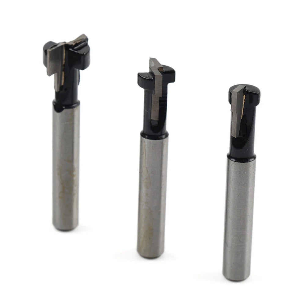 3PCS 1/4" Shank TCT Keyhole T-Slot Router Bit Set for Wood Cutter