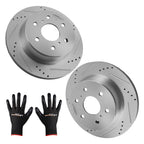 Rear Drilled & Slotted Brake Rotors Kit for Chevrolet Avalanche (2007–2013) S-55133