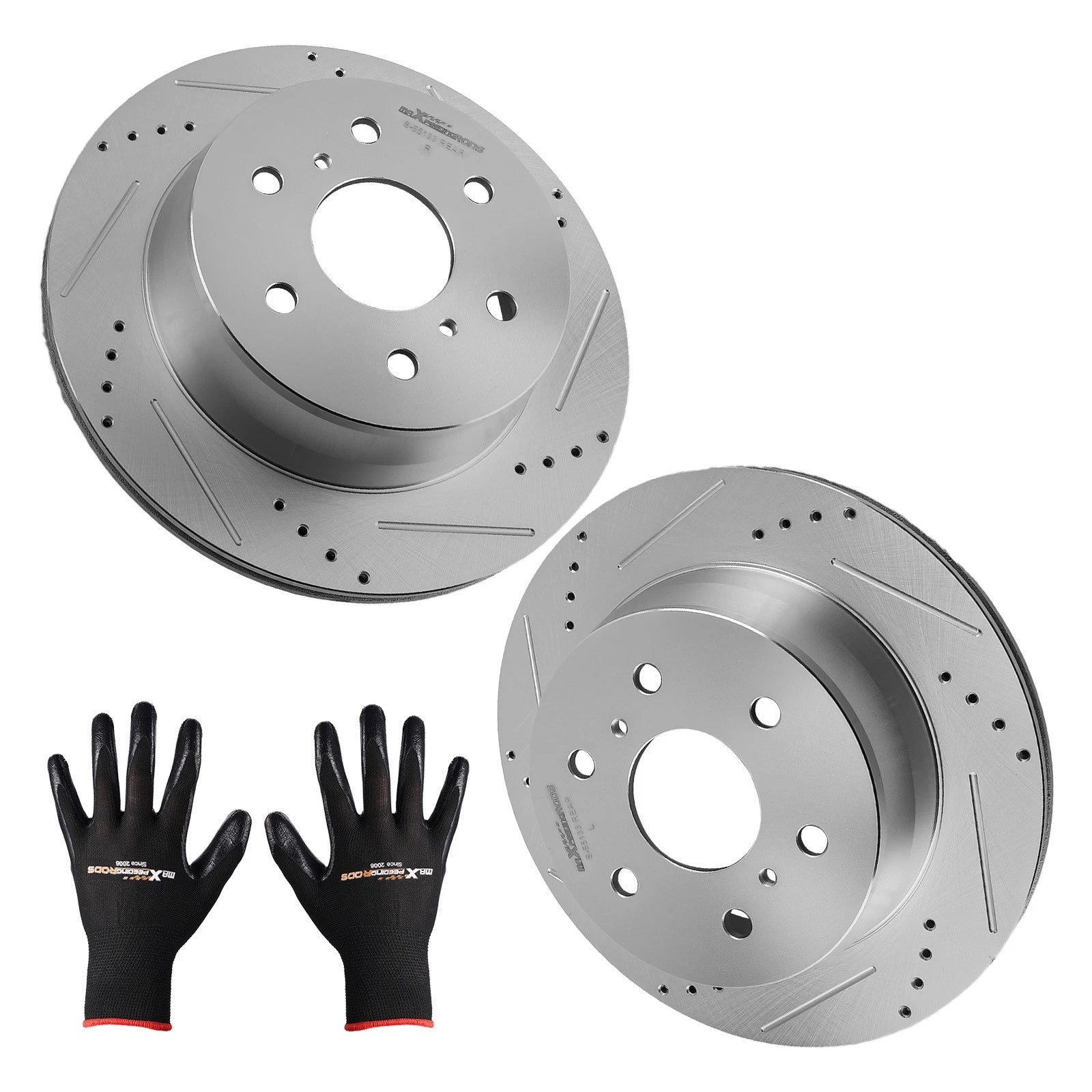 Rear Drilled & Slotted Brake Rotors Kit for Chevrolet Avalanche (2007–2013) S-55133