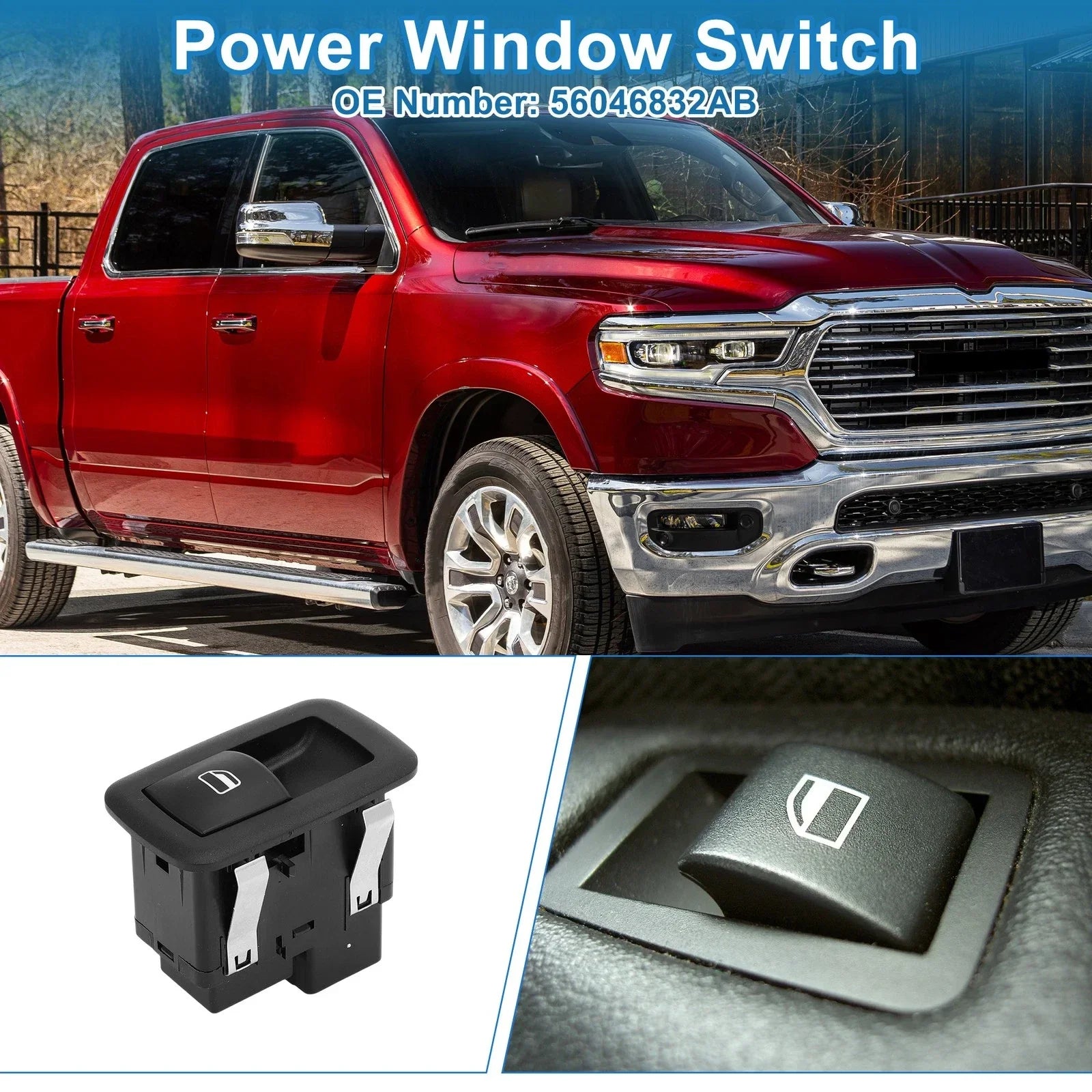 Rear Power Window Switch for Ram 1500 2500 3500 (2016-2018)