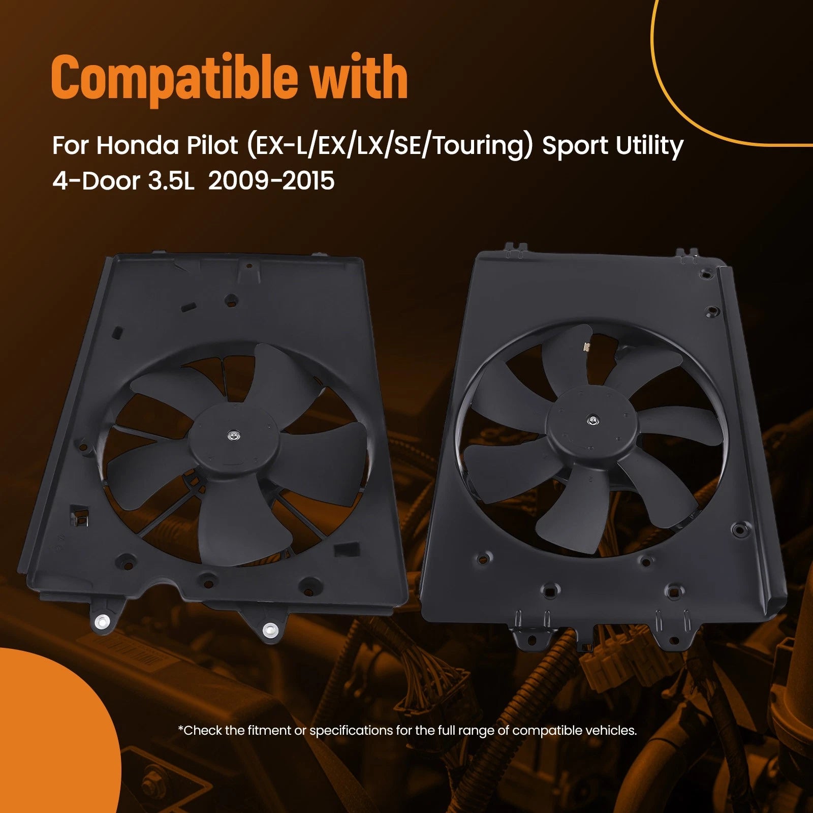 Radiator Cooling Fan Assembly for Honda Pilot (2009–2015) 19015RN0A01 HO3115149