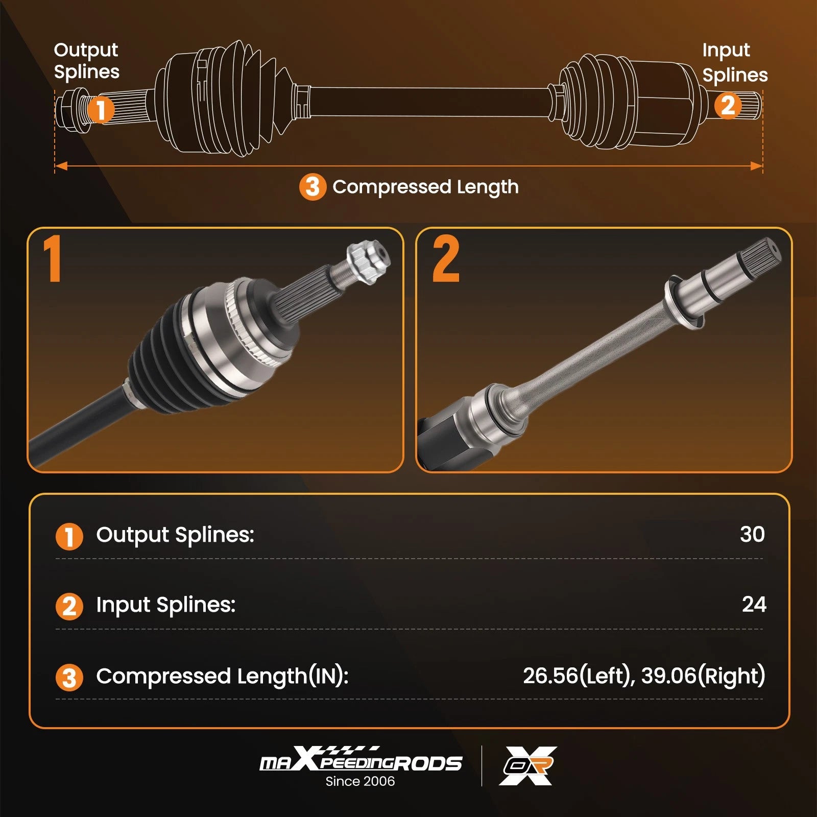 Set of 2 CV Axles for Lexus RX350 Toyota Highlander Venza (2010–2015)