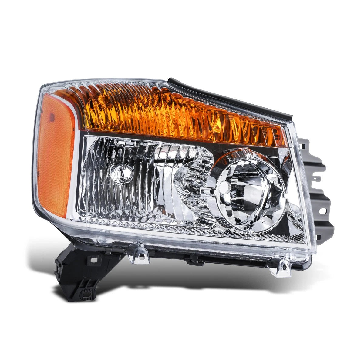 Passenger Side Headlight Lamp Chrome/Amber for Nissan Titan (2008–2015)