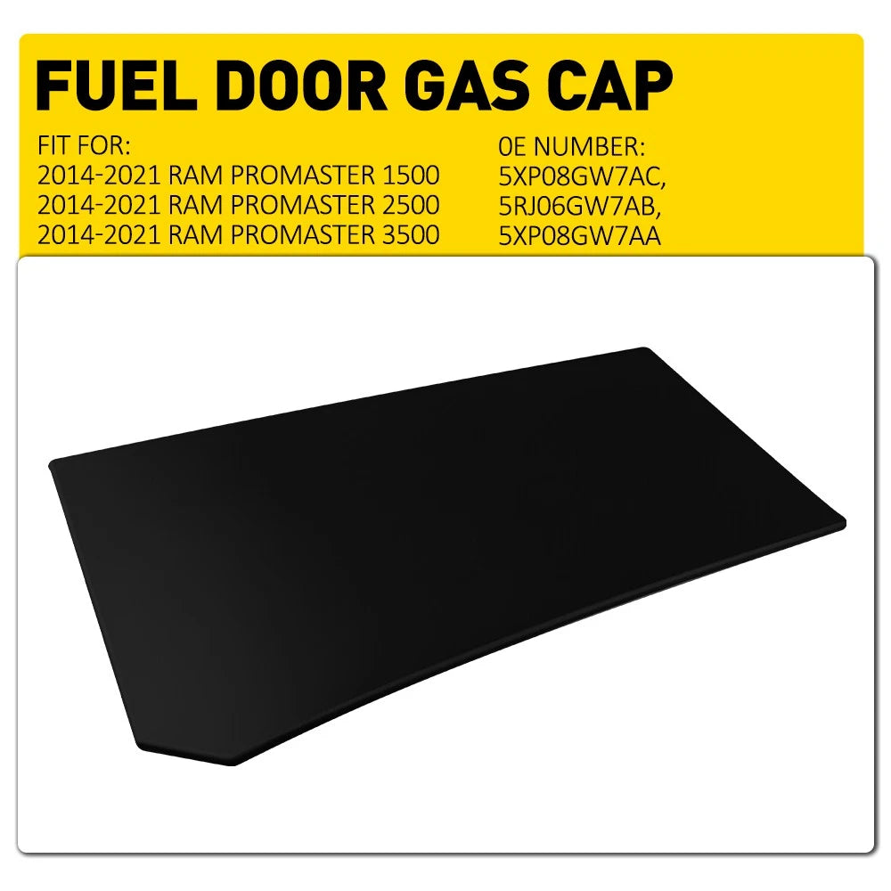 Black Fuel Fill Door for Ram ProMaster 1500 2500 3500 (2014–2023) 5RJ06GW7AB 5XP08GW7AA