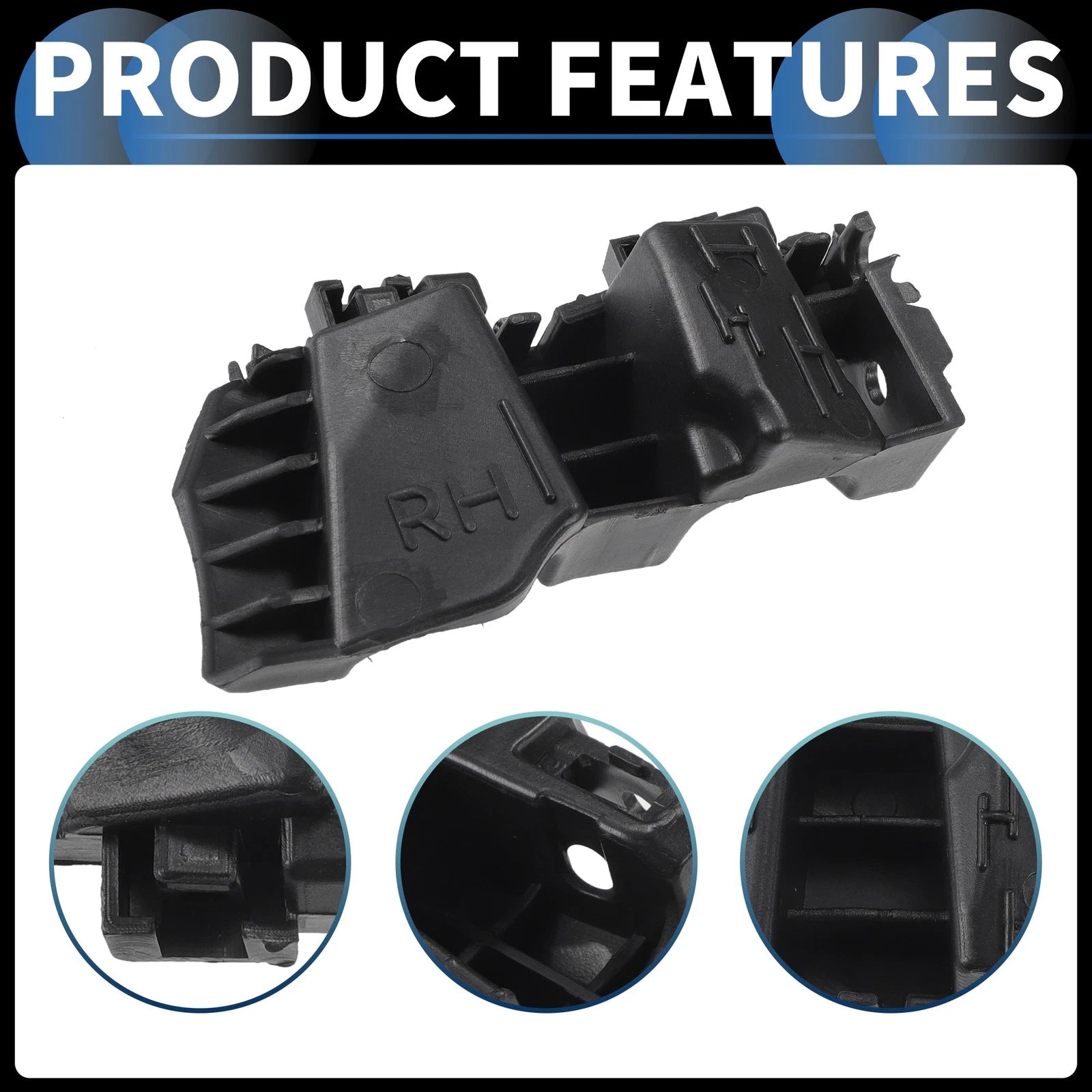 1pc Right Front Bumper Retainer Bracket for Kia K5 (2020–2022) Black ABS