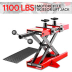 Steel Wide Deck Motorcycle Scissor Lift Jack for Bikes ATVs Cars (1100 lb)
