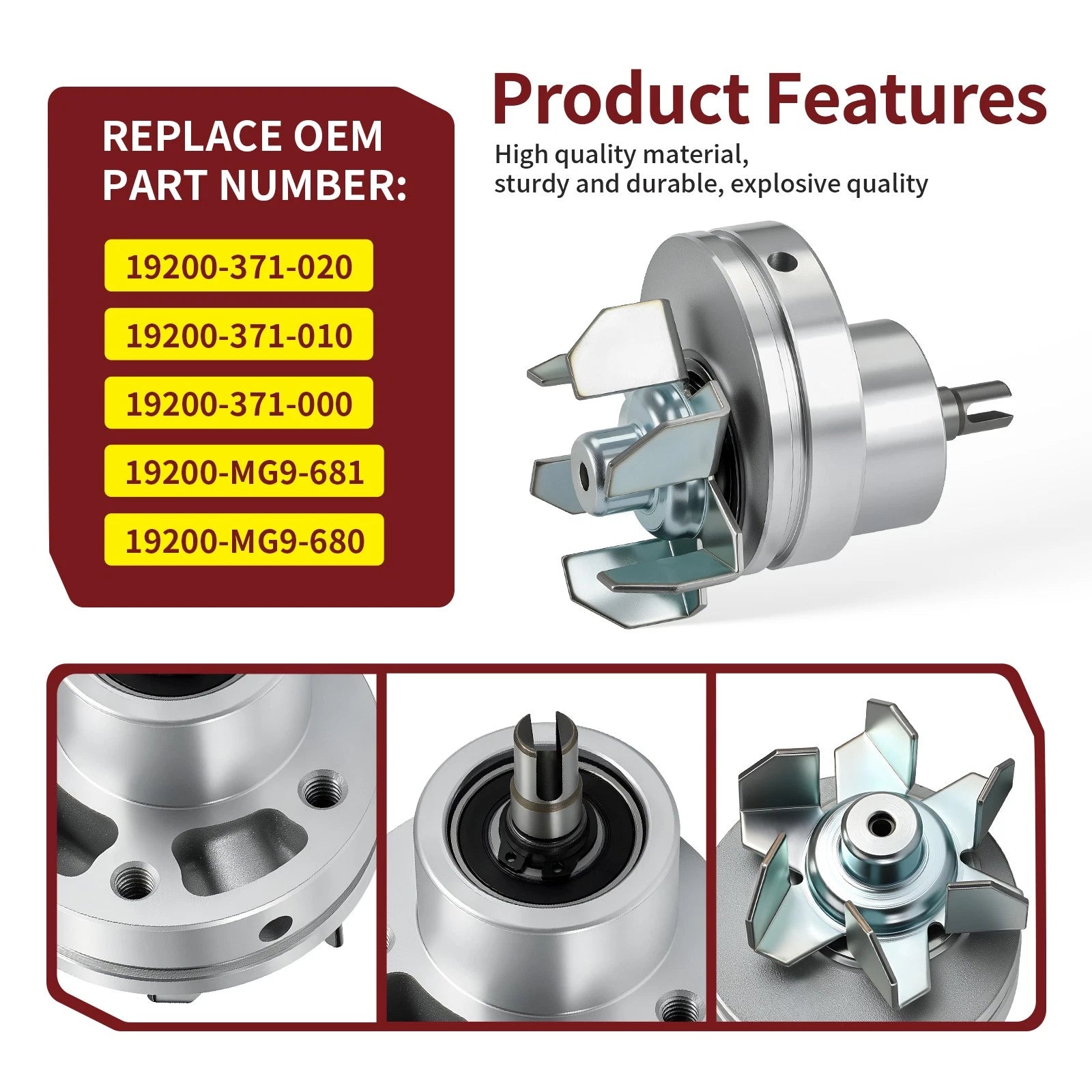 Water Pump 19200-MG9-681 for Honda Goldwing GL1100A (1980–1983)