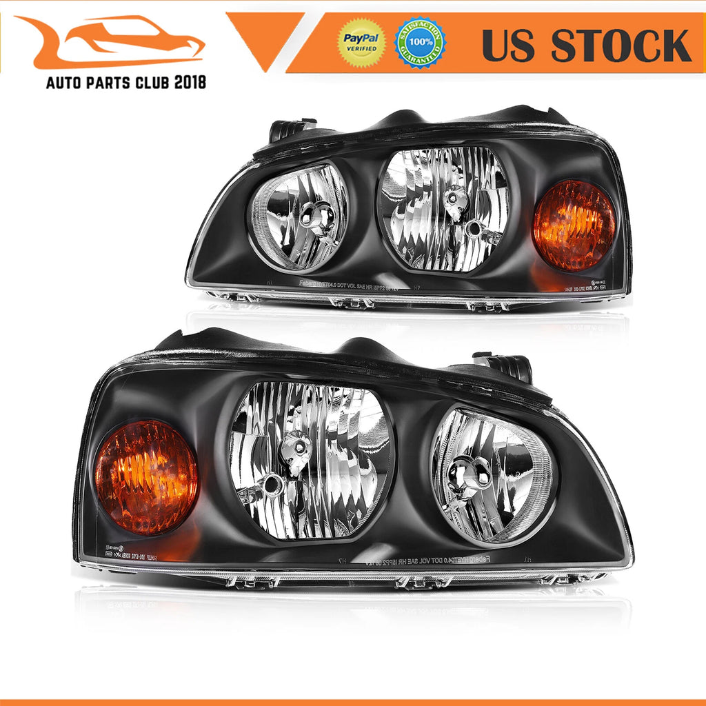 Headlight Assembly for Hyundai Elantra (2004–2006) Black Housing Pair
