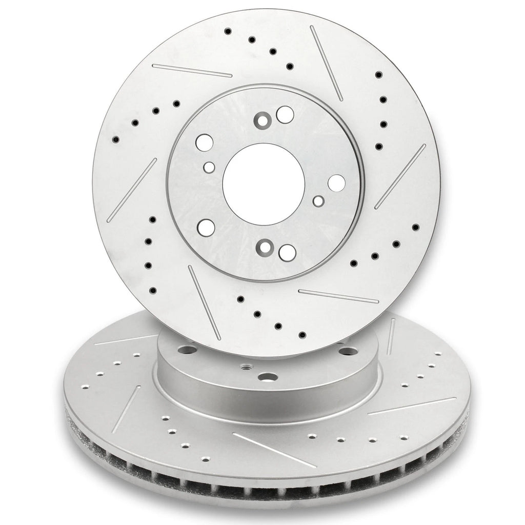 Drilled and Slotted Front Brake Disc Rotors for Honda Accord Civic Element