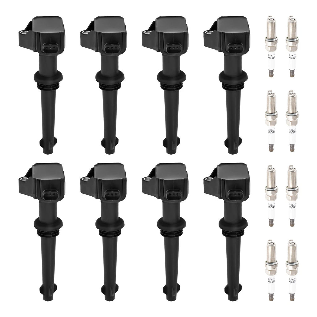 Set of 8 Ignition Coils & Spark Plugs for Jaguar XF XJ XK XKR