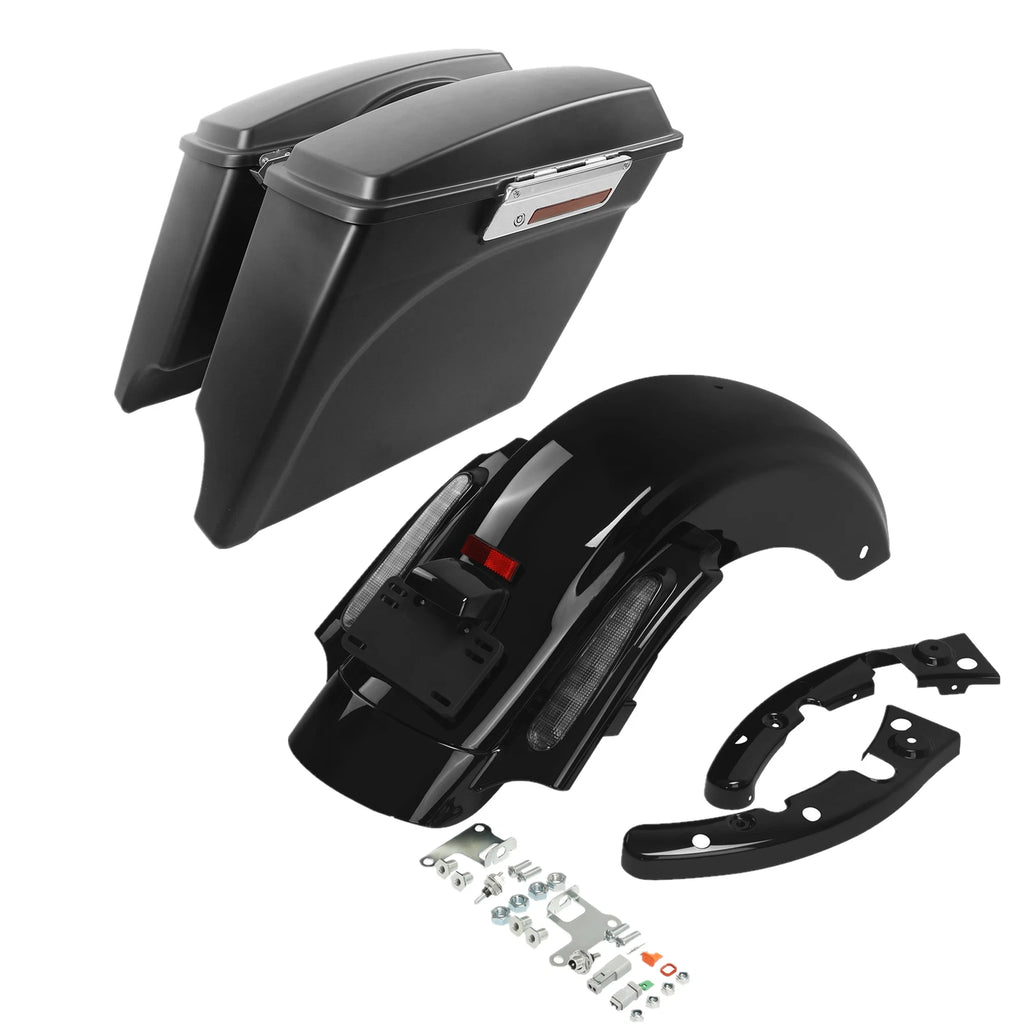 5" Stretched Saddlebags & Rear LED Fender for Harley Touring Road King (2009–2013)
