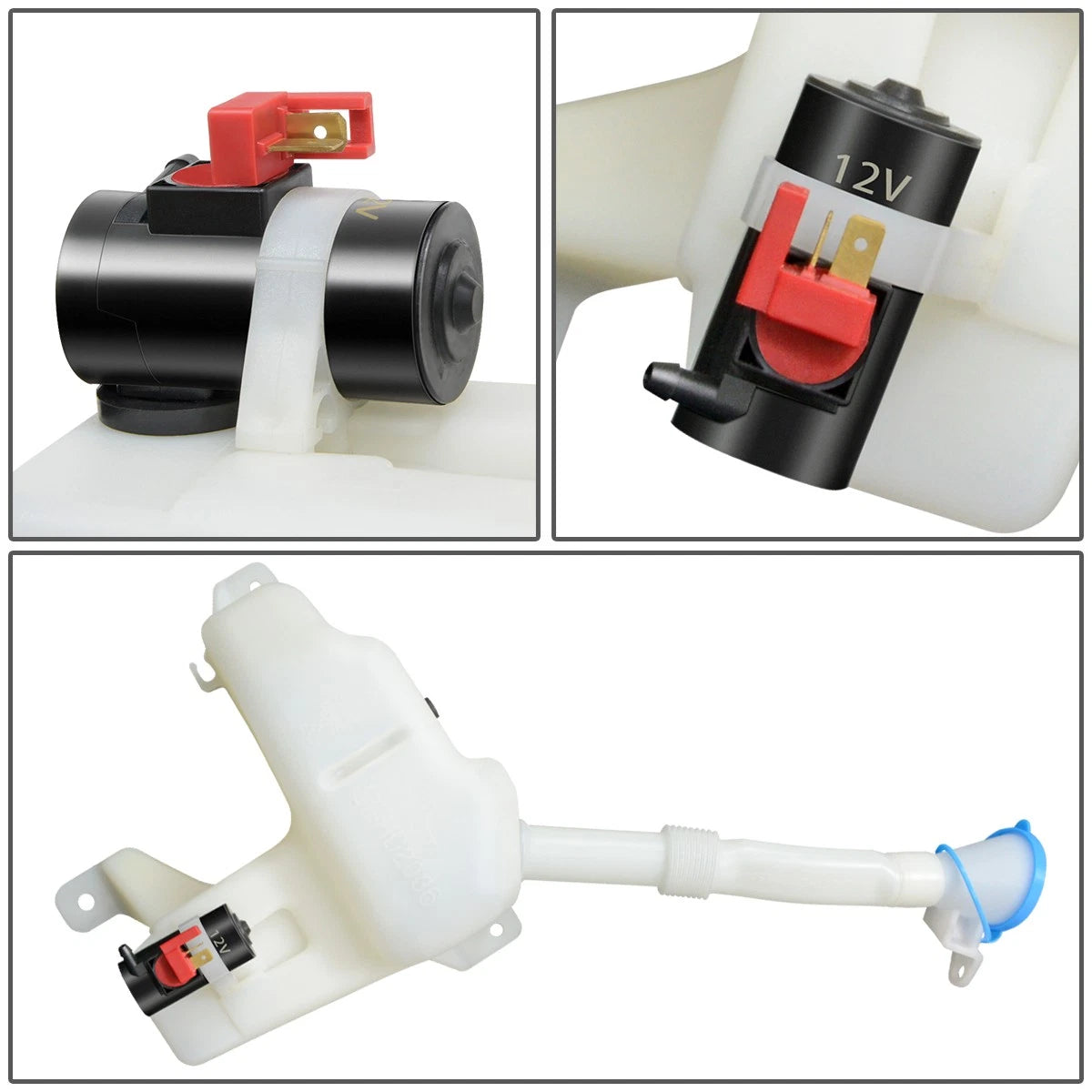 Windshield Washer Fluid Reservoir Tank Bottle w/Cap+Pump for Honda Civic (2004–2005)