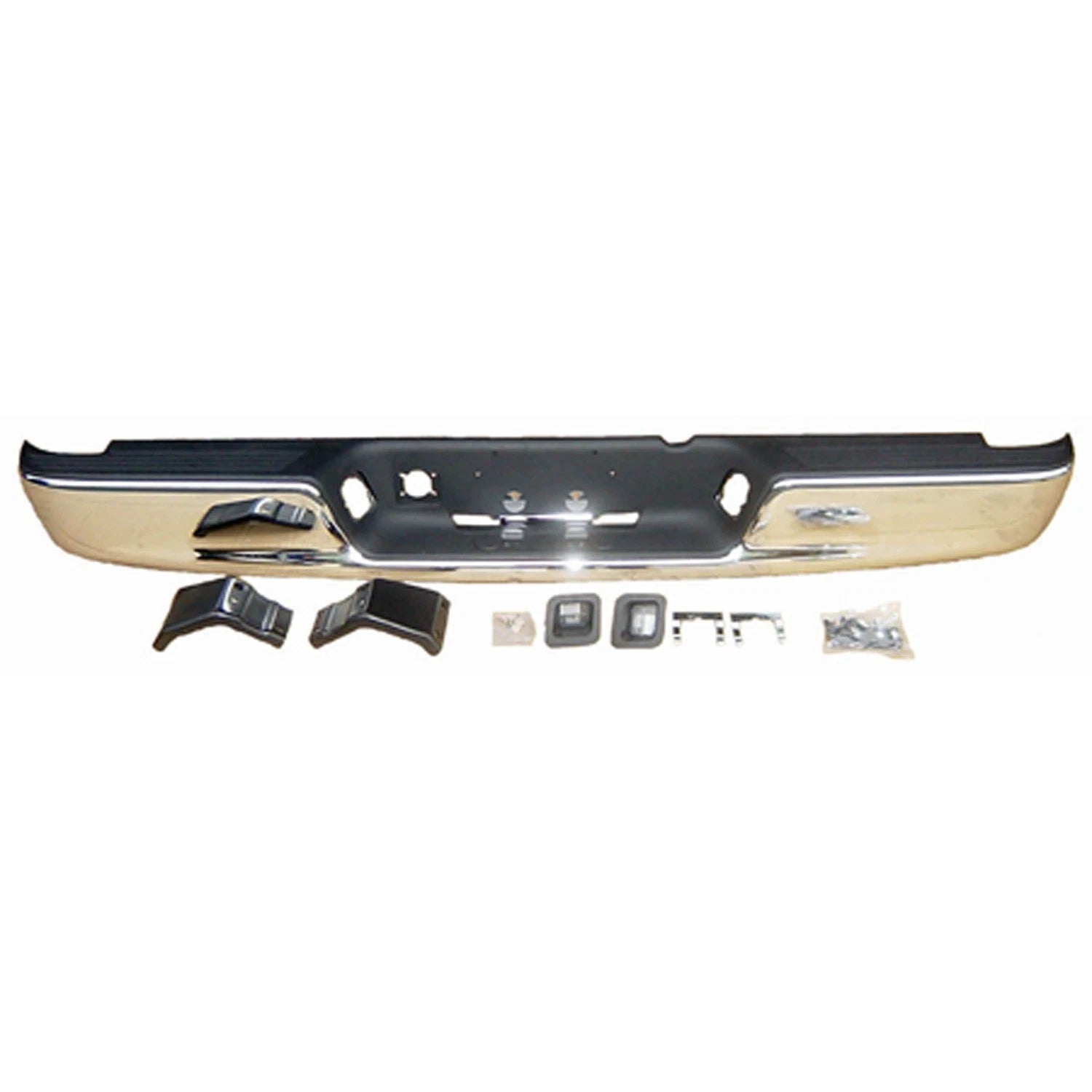 Replacement Chrome Steel Rear Step Bumper Assembly (See compatibility Chart)