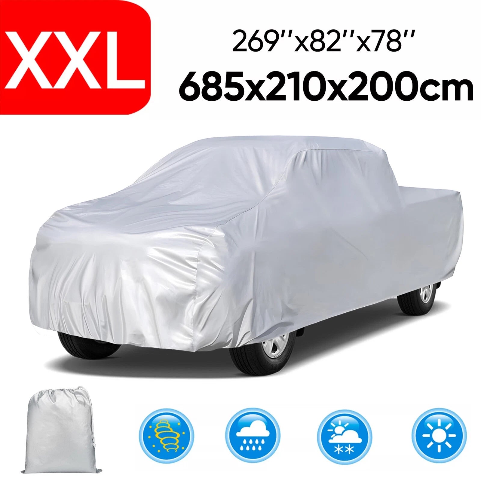 Truck Car Cover Waterproof 270"L x 83"W x 79"H for Universal Fit