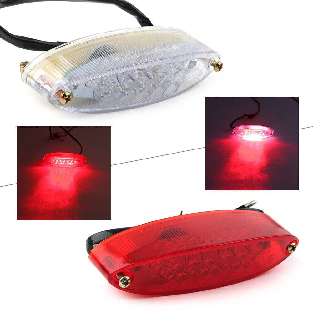 Universal Motorcycle Quad ATV Tail Lights - Running Stop Brake License Plate