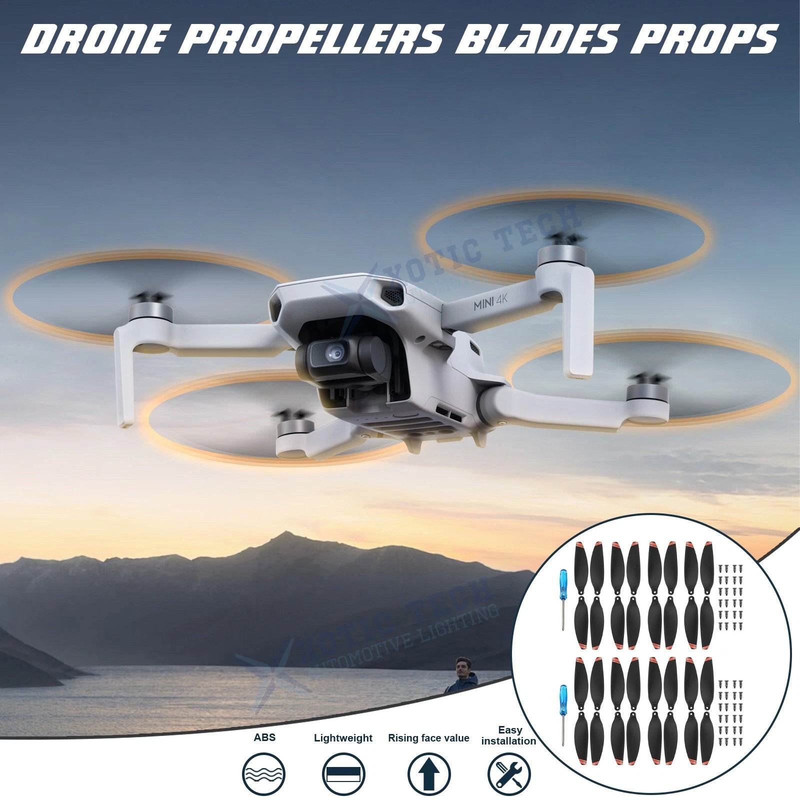 Low-Noise Airscrew Set Replacement Flight Props for DJI Mavic Mini 2 (2020–2023)