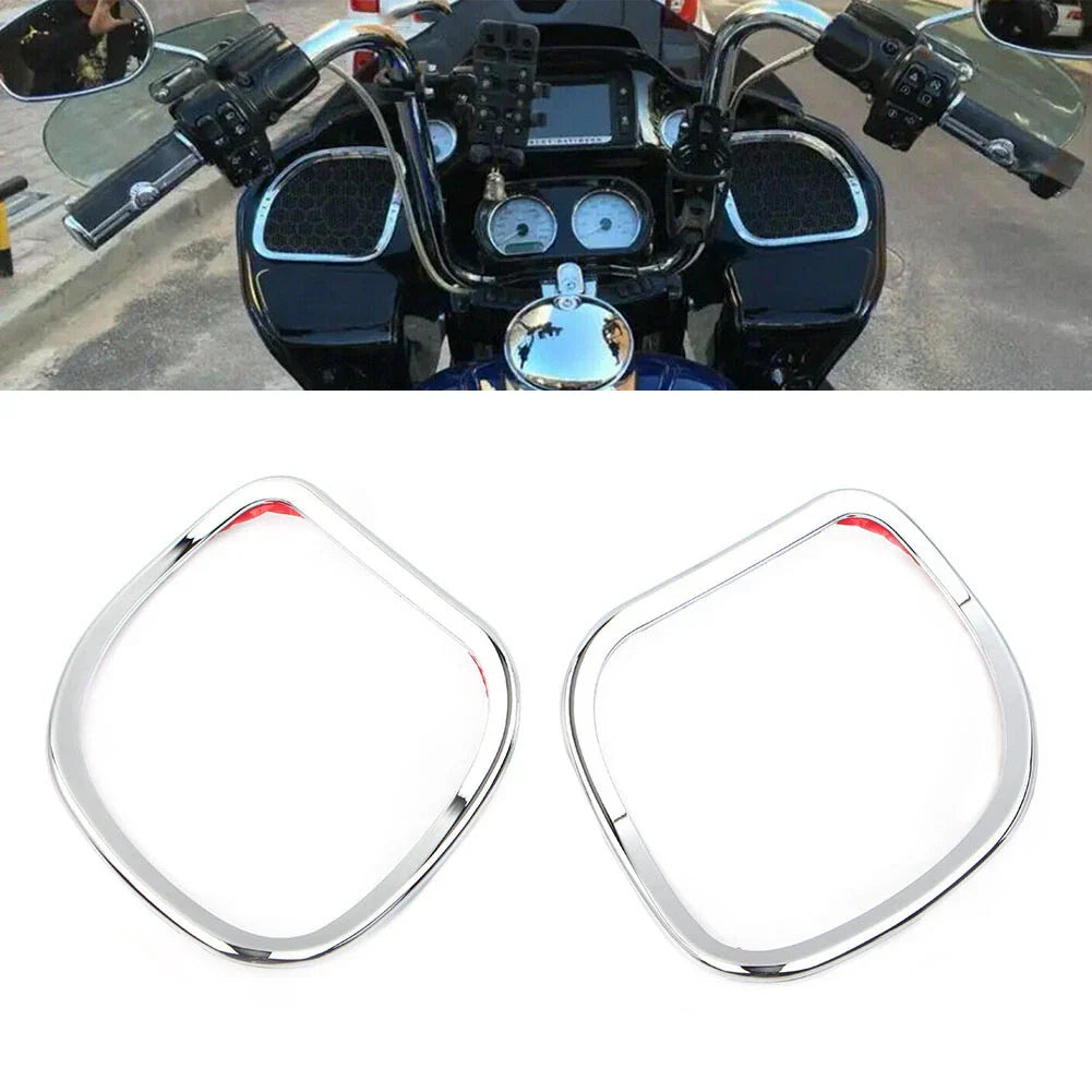 Chrome Front Speaker Trim for Harley Road Glide Custom FLTRX FLTR (15-18)