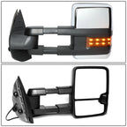 Chrome Manual Side Towing Mirror with LED Amber Signal for Chevy Silverado (2007–2014)