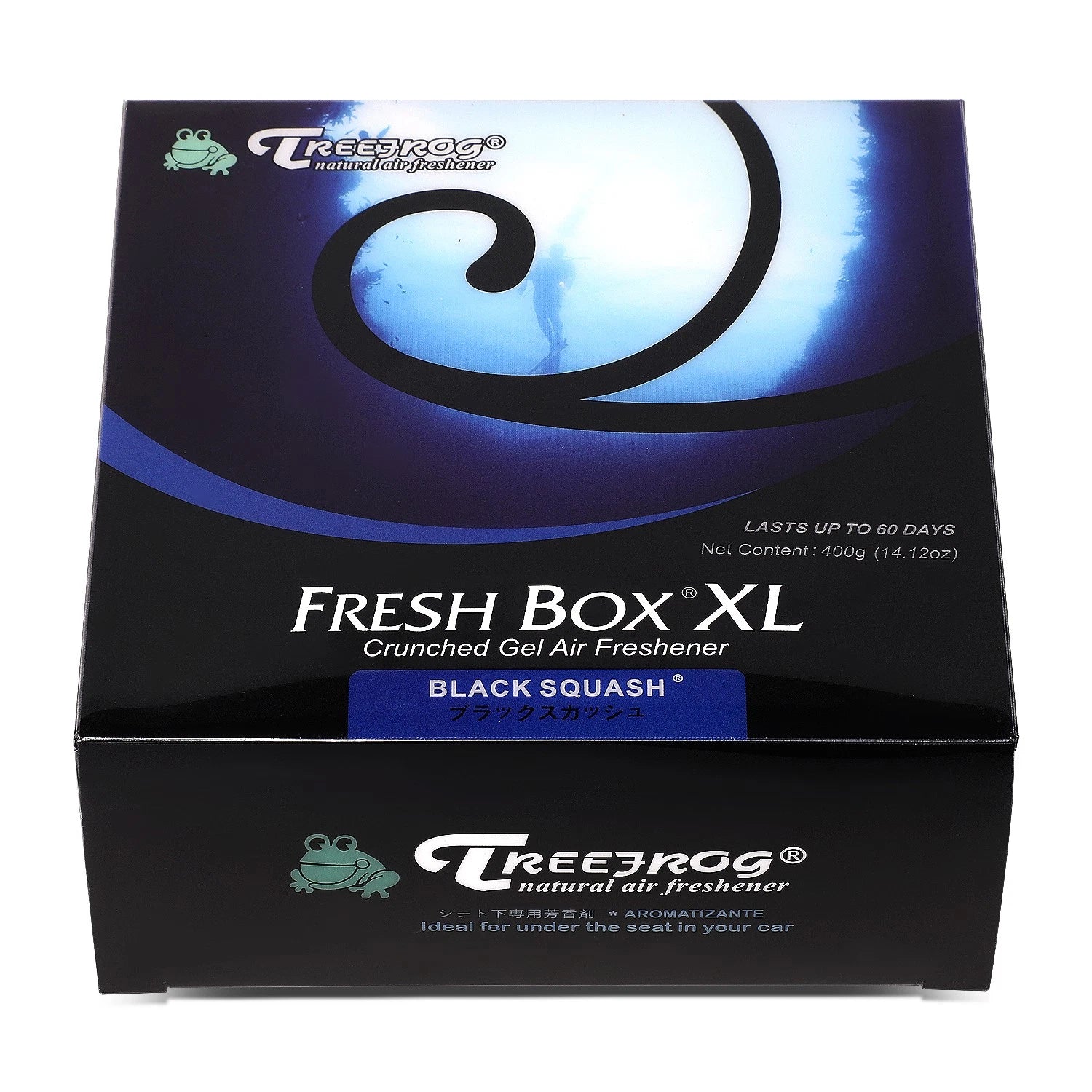 Tree Frog XL Xtreme Fresh Box Air Freshener for Car Home Office (Black Squash)