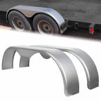 Set of 2 Heavy Duty Round Plate Tandem Axle Trailer Fenders 9" x 66" x 18"
