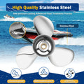 9.9 x 13 Stainless Outboard Boat Propeller for Tohatsu 25-30HP (10 Spline RH)