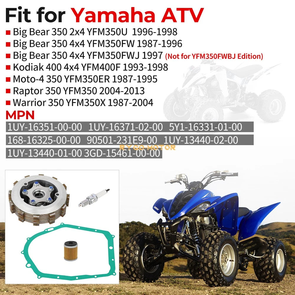 Heavy Duty Clutch Assembly & Gasket for Yamaha Warrior 350 (1987–2004)