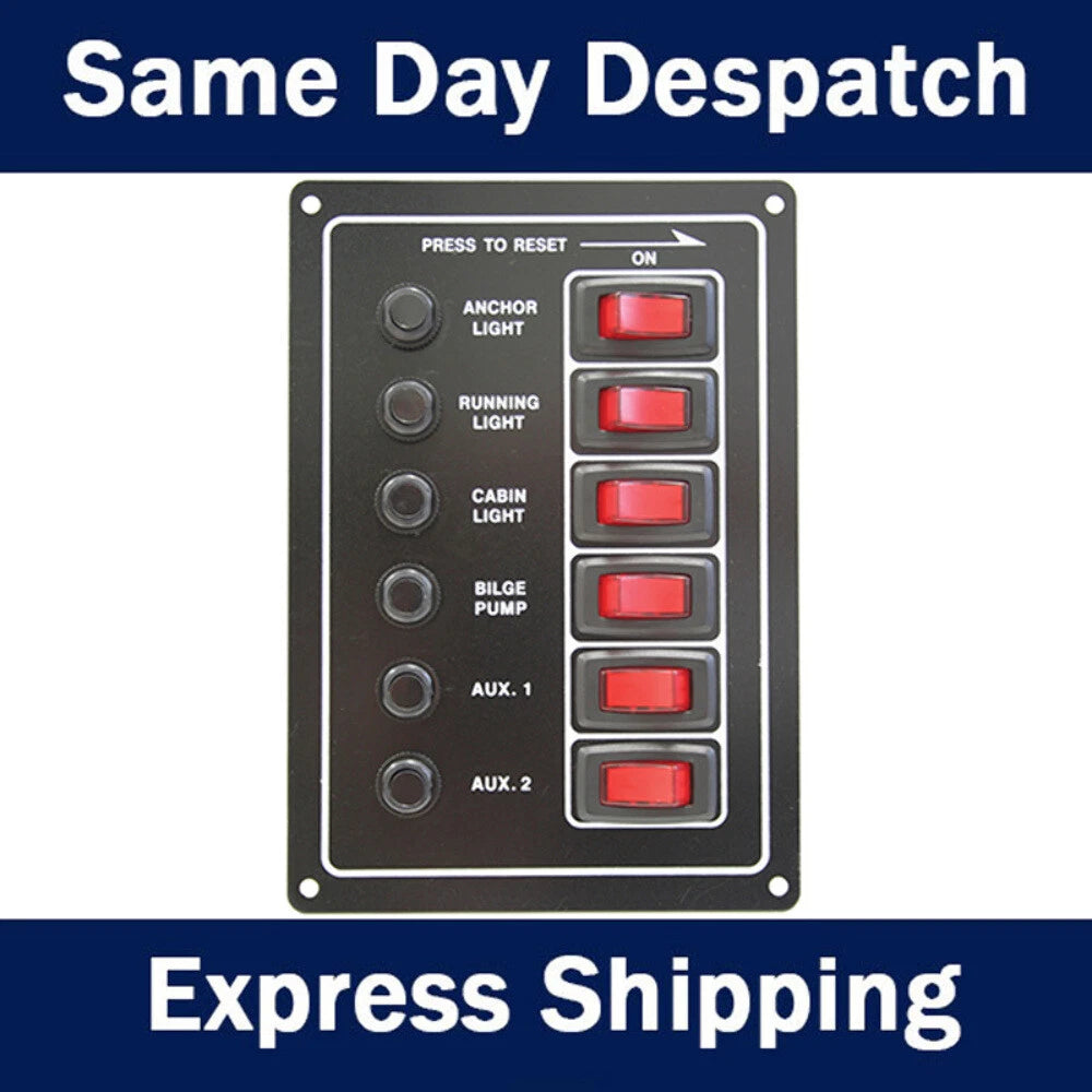 6 Switch Circuit Breaker Panel for Universal Applications (12 Volt)