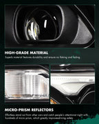 Left Driver Side Headlight Assembly for Dodge Durango (2021–2024) Black LED DRL