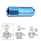 20Pc M12X1.5 Sky Blue JDM Open-End Acorn Wheel Lug Nuts + Extension 25mmx60mm