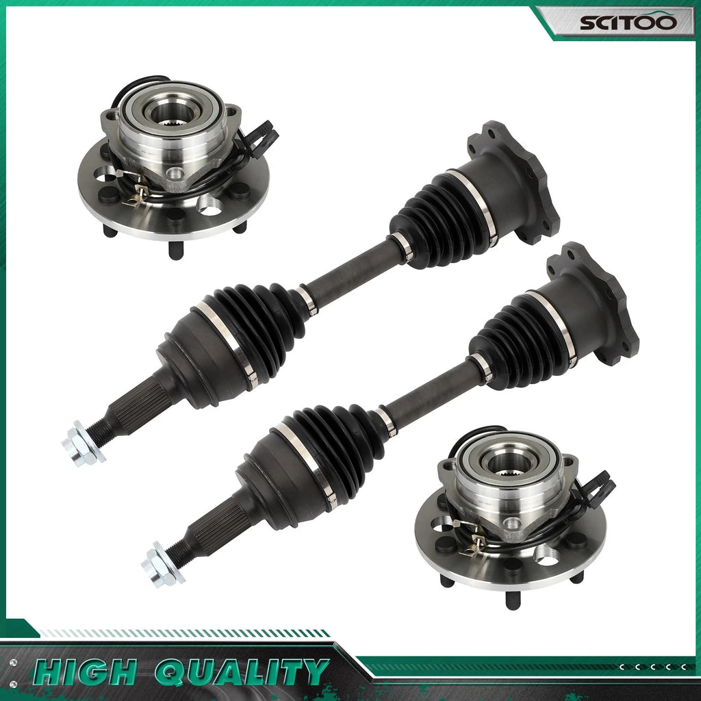 Front CV Axle Shaft + Wheel Hub Bearing for Chevy Tahoe Yukon K2500 Escalade (1995–2006)