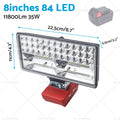 8in LED Work Light Torch for Milwaukee 18V Li-ion Battery (Compatible)
