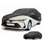 Waterproof Car Cover for Toyota Corolla (210D-PU, Black, Zippers)