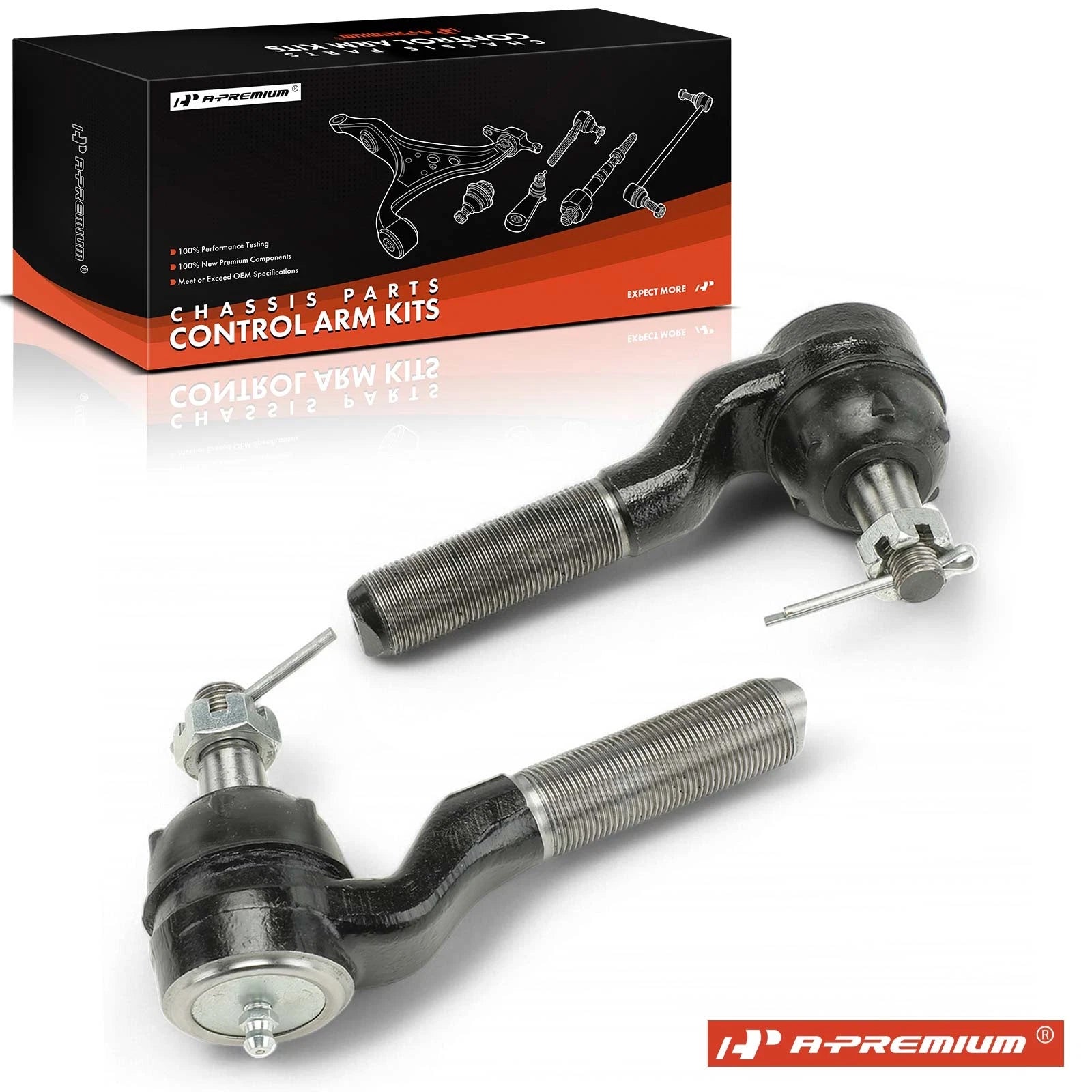 2X Front Outer Tie Rod End for Ford F-250 (1985–1994) 4WD