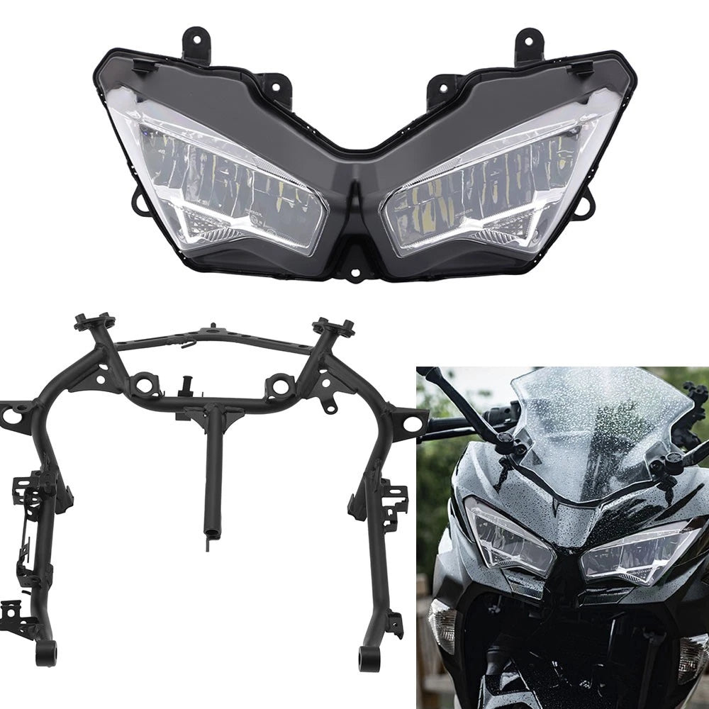LED Headlight Assembly & Stay Fairing Bracket for Kawasaki Ninja 400 (2018–2024)