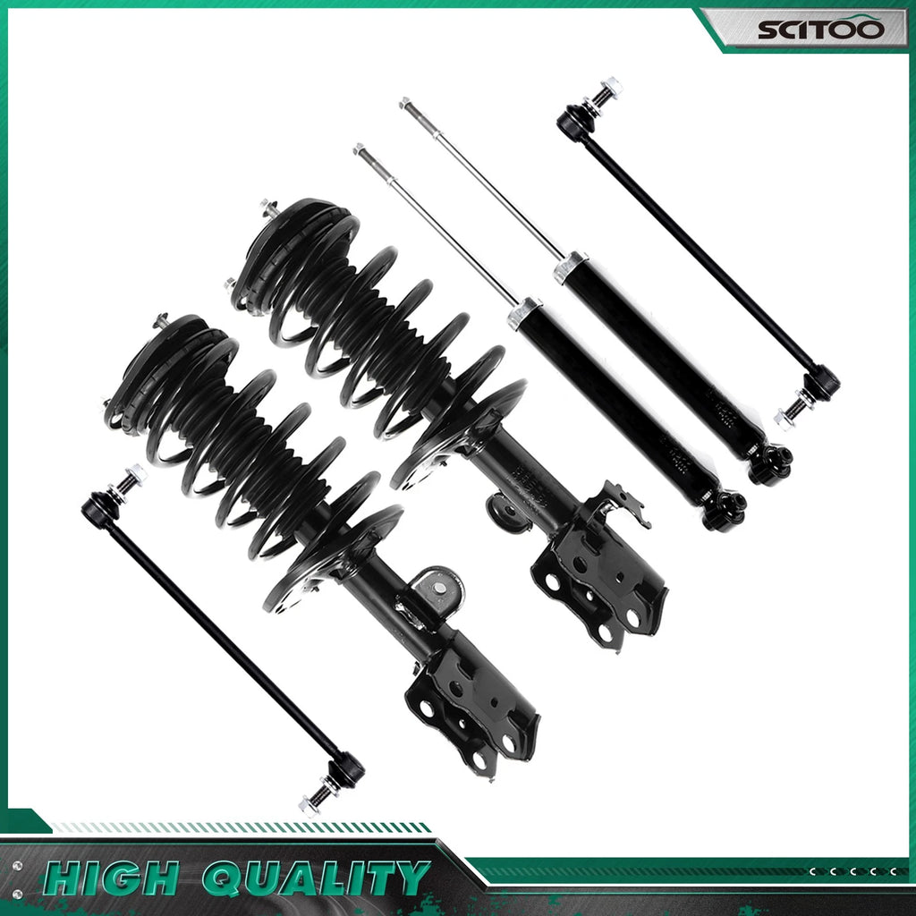 Front Complete Struts w/Spring & Sway Bars, Rear Shocks for Toyota Prius (2010–2015)