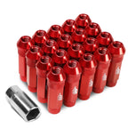 Set of 20 J2 7075 Forged Aluminum M12x1.25 Open-End Lug Nuts for Universal