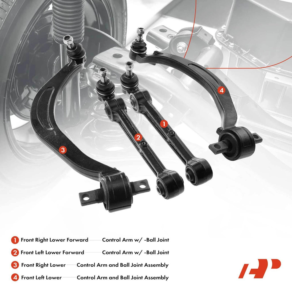 Set of 4 Control Arm and Ball Joint Assembly for Dodge Avenger (2008–2014)