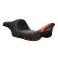 2X Two-Up Seat for Harley Street Glide (2009–2023) Black/Orange