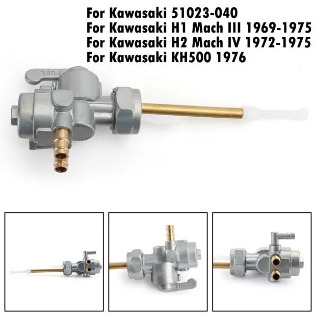 Gas Fuel Petcock Valve 51023-040 for Kawasaki H1 H2 KH500 (1969–1975)