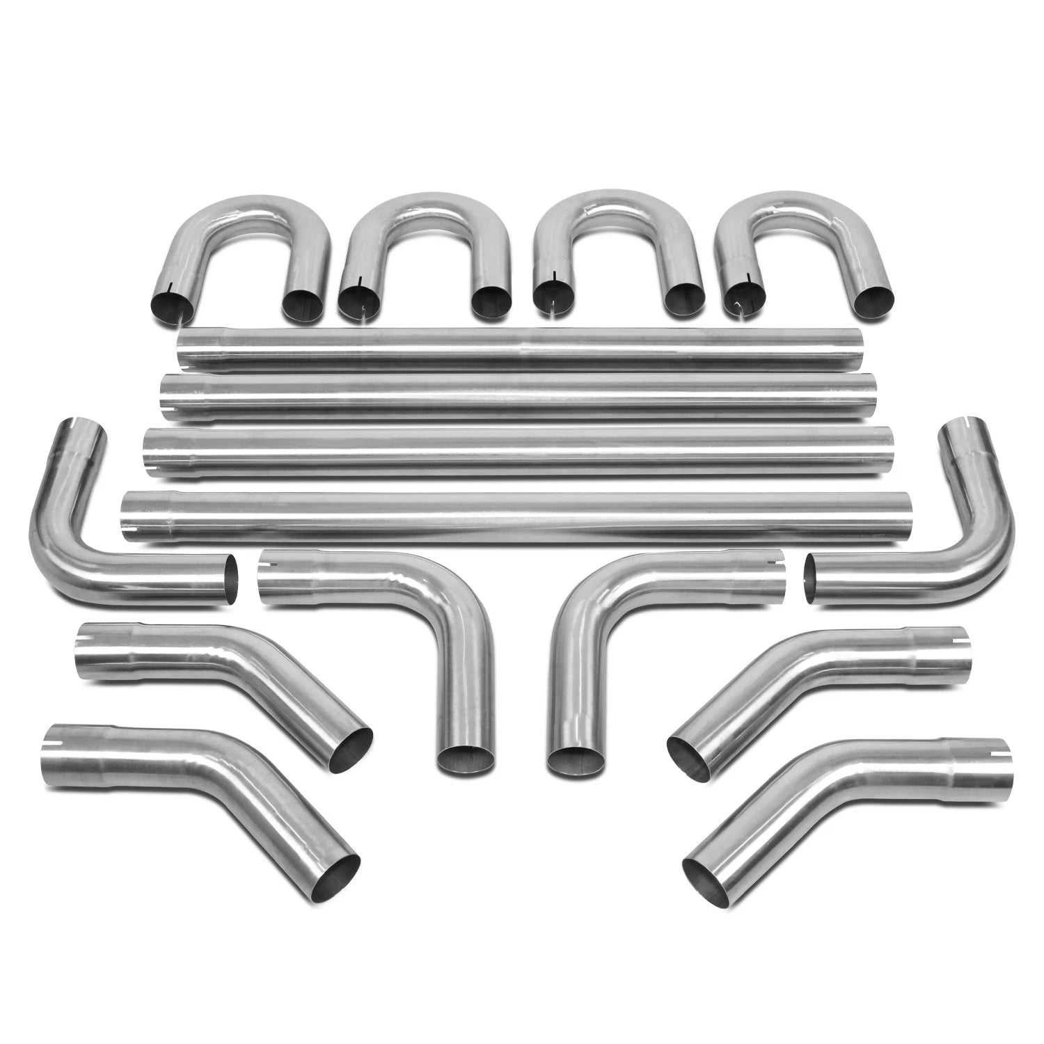 16pcs 3" OD Stainless Exhaust Tubing Mandrel Bend U-Band Pipe