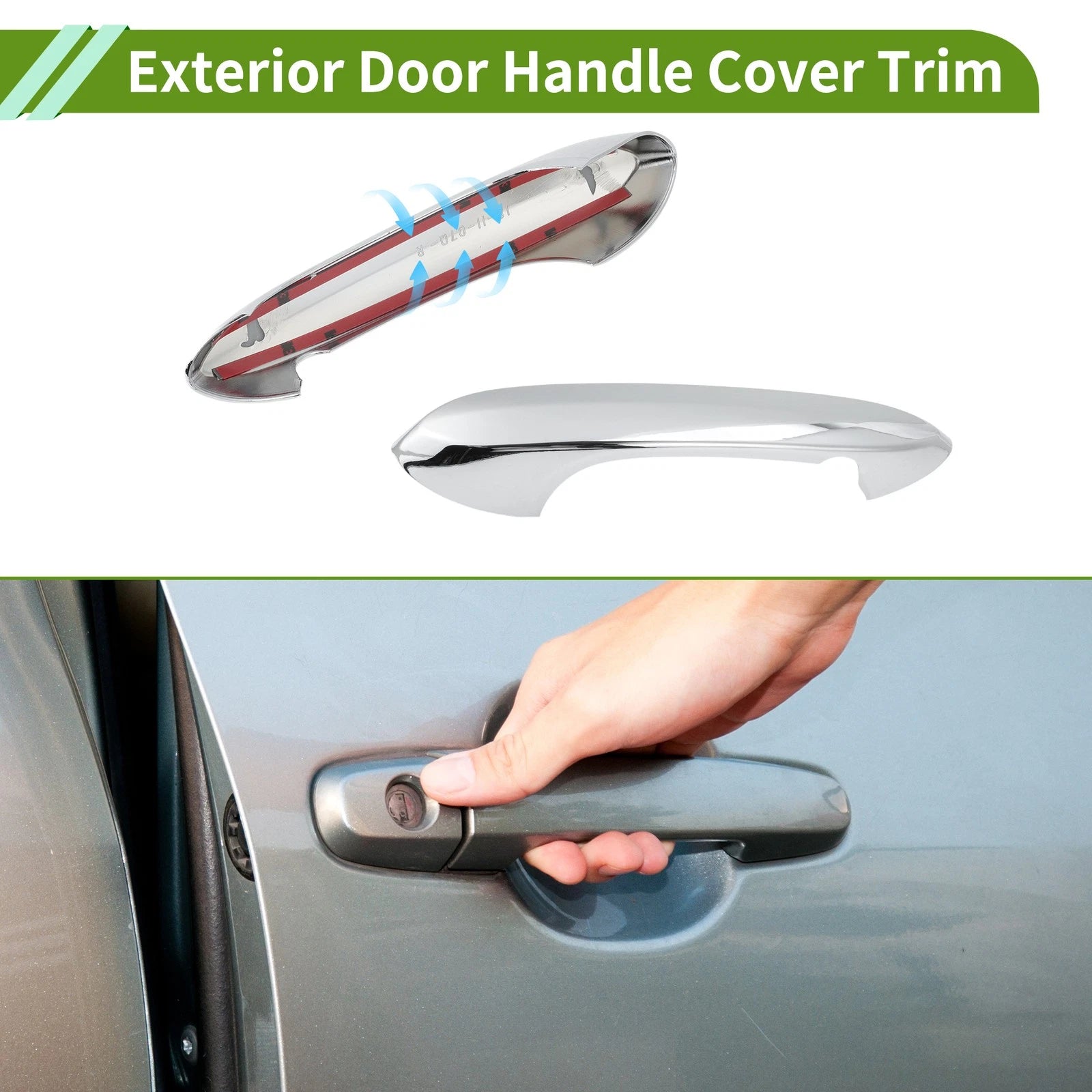 Exterior Door Handle Cover Trim for BMW X3 (2018–2022) Silver Tone