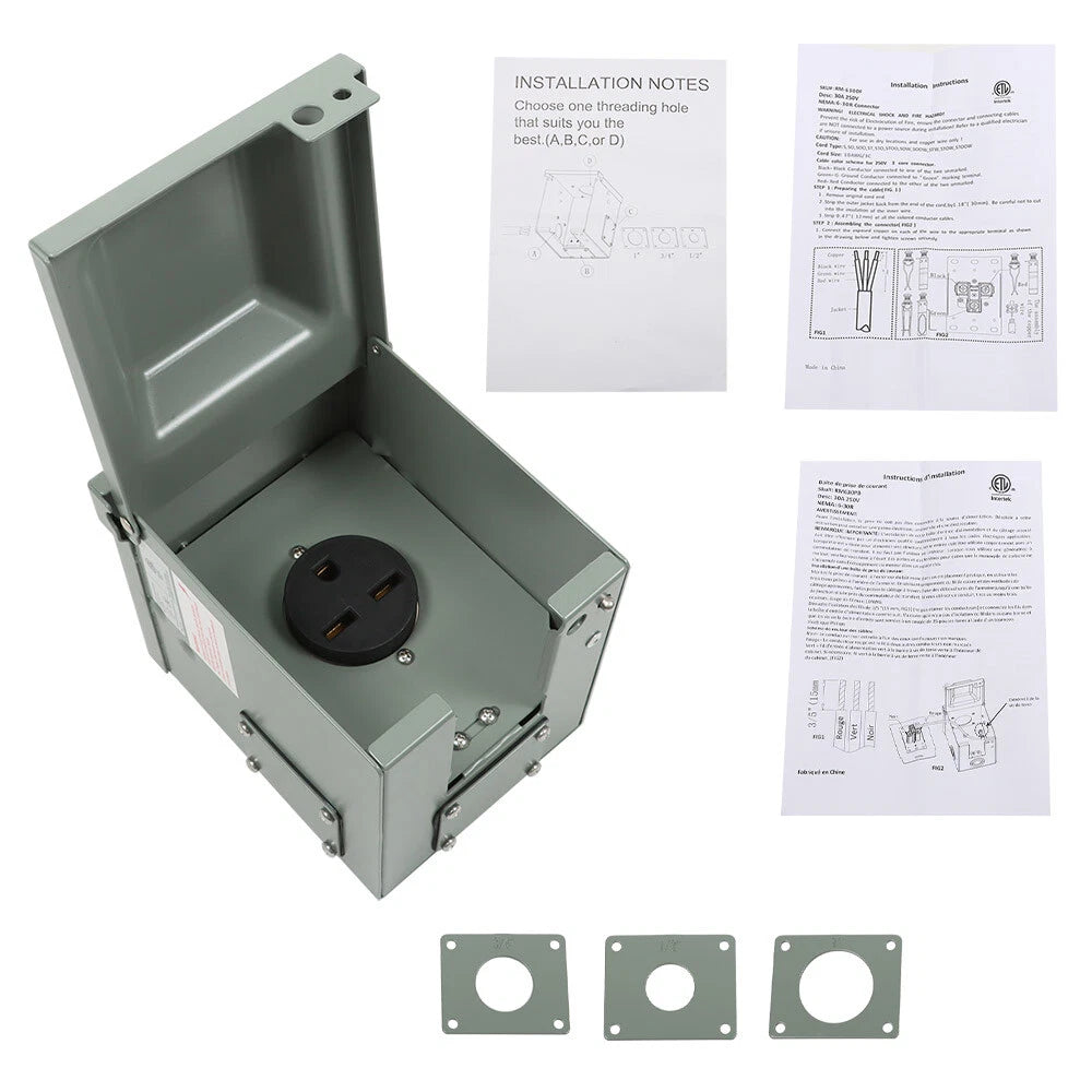 30 Amp Weatherproof Power Outlet Box for EV/Welding Applications