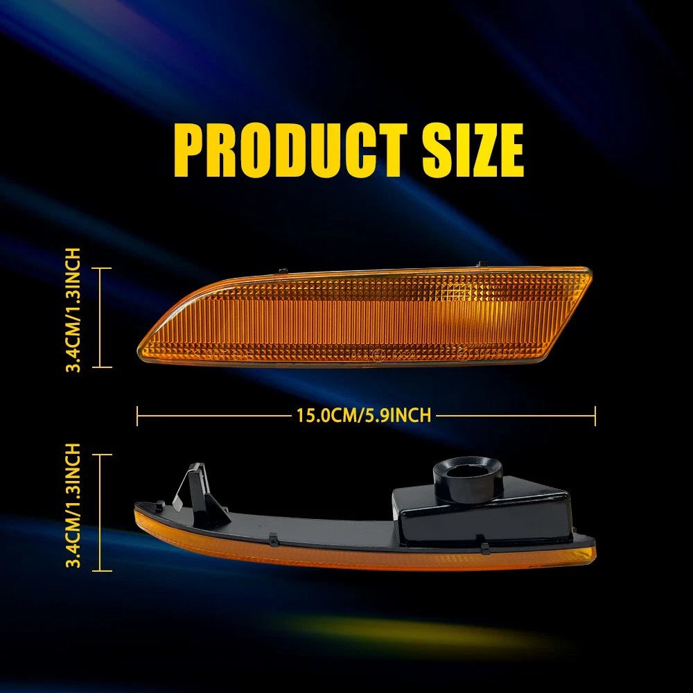 Amber Front Bumper Side Marker Reflector Lights for Chrysler Crossfire (2004–2008)