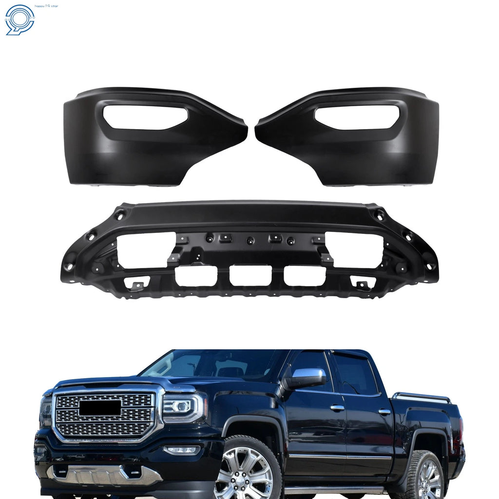 Front Bumper Face Bar for GMC Sierra 1500 (2016–2018) Split Steel