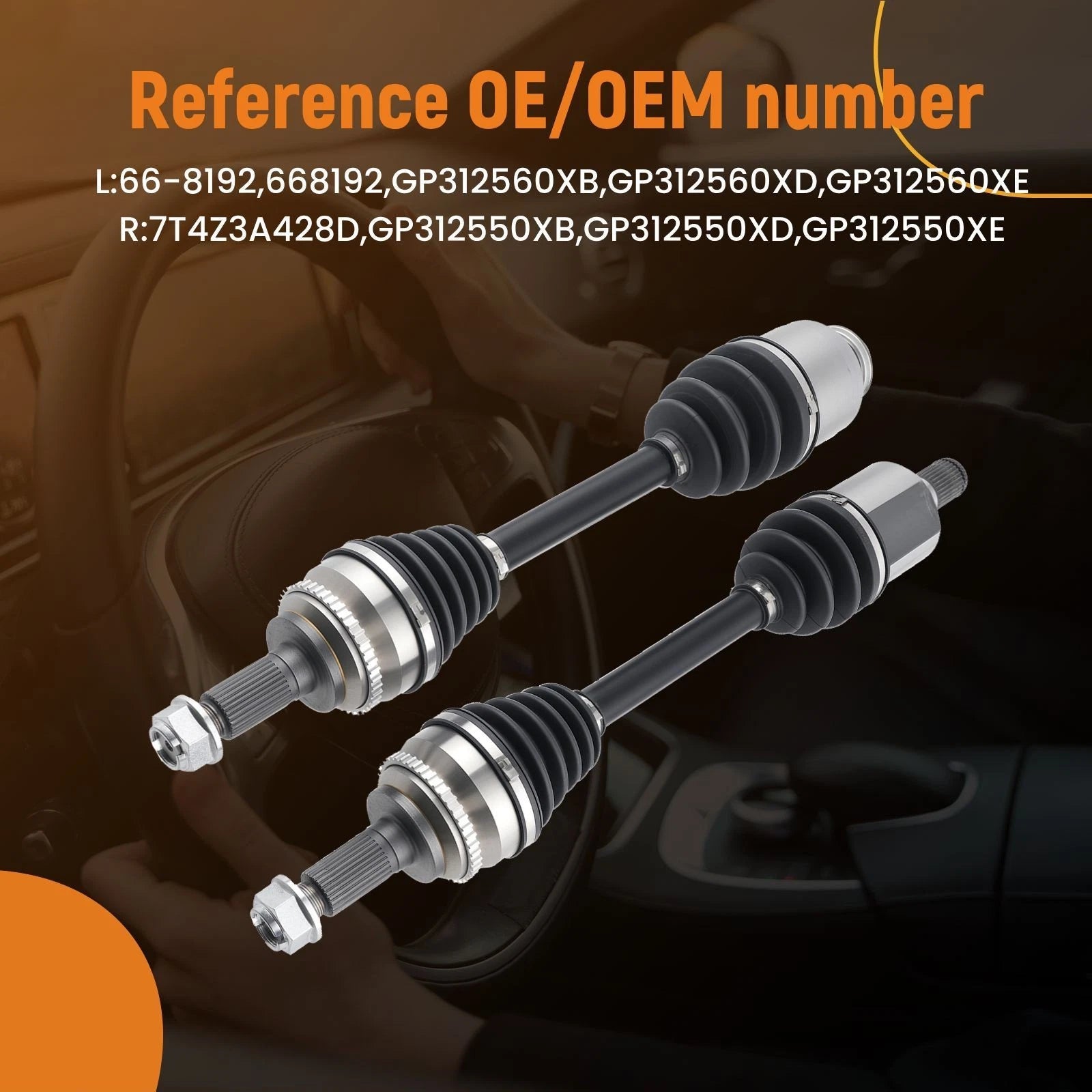 Front CV Axle Shaft Set for Mazda CX-7, CX-9 (2007–2011)