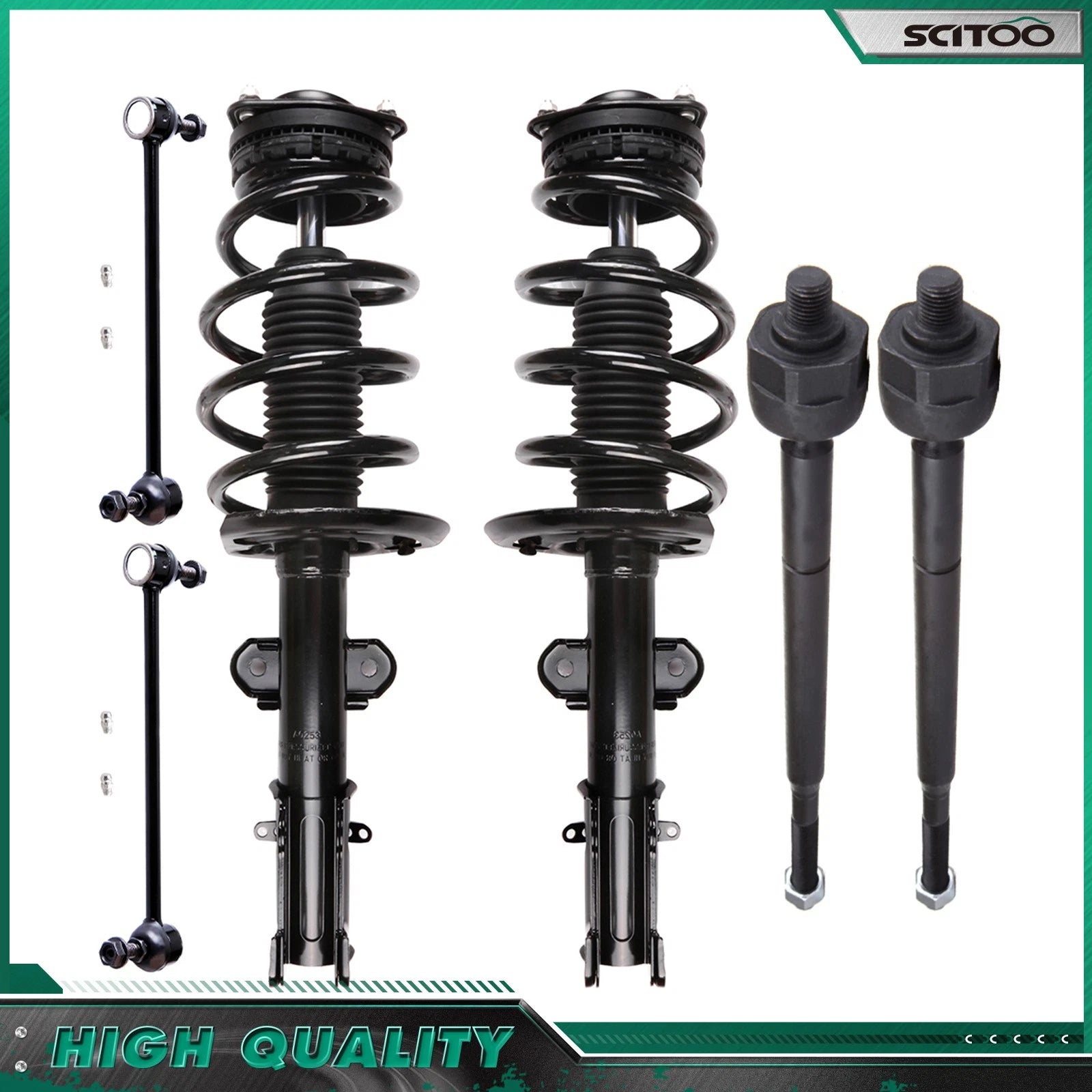 Front Struts Tie Rods Sway Bars Kit for Dodge Grand Caravan, Chrysler Town & Country (2008–2018)