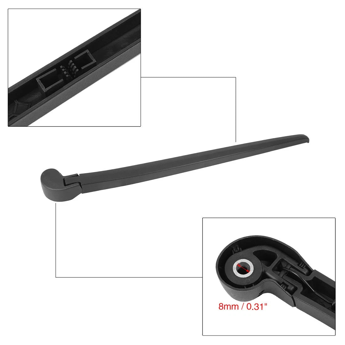 Set of 2 Rear Windshield Wiper Blade Arms 375mm for Audi A6 Avant (2005–2008)