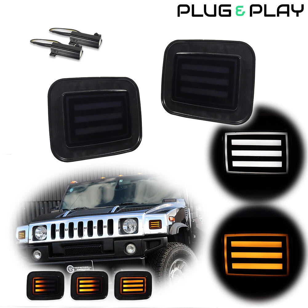 Front LED Side Marker Turn Signal Lights for Hummer H2 (2003–2009)