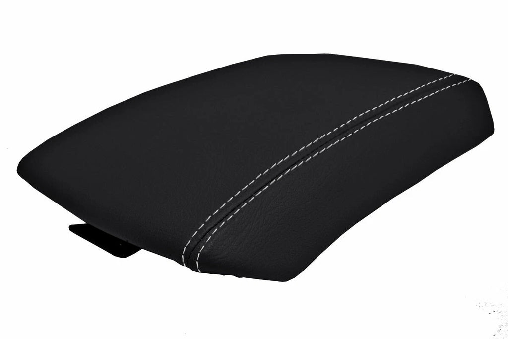 Leather Console Lid Armrest Cover for Nissan Xterra (2005–2015) Gray Stitch