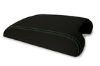 Console Lid Armrest Cover for Ford Explorer (2011–2019) Carbon Fiber Green Stitch